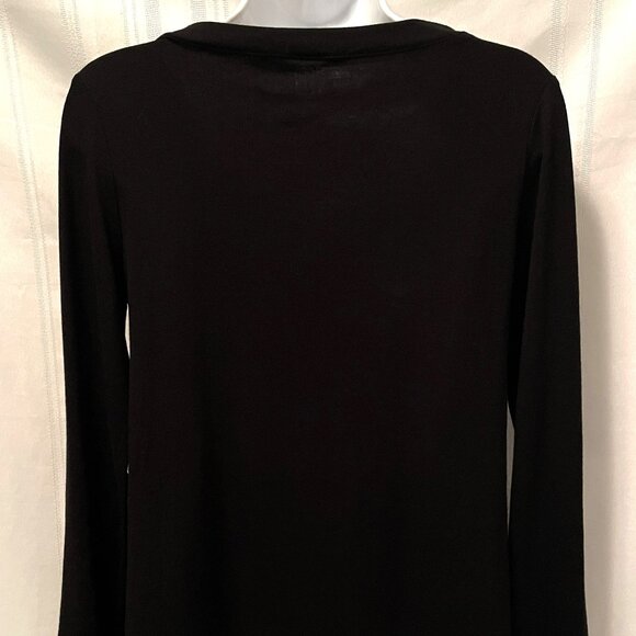 NWT Size Small Black LS Tee Criss Cross Neck SUPER SOFT EYE CANDY - Picture 5 of 8